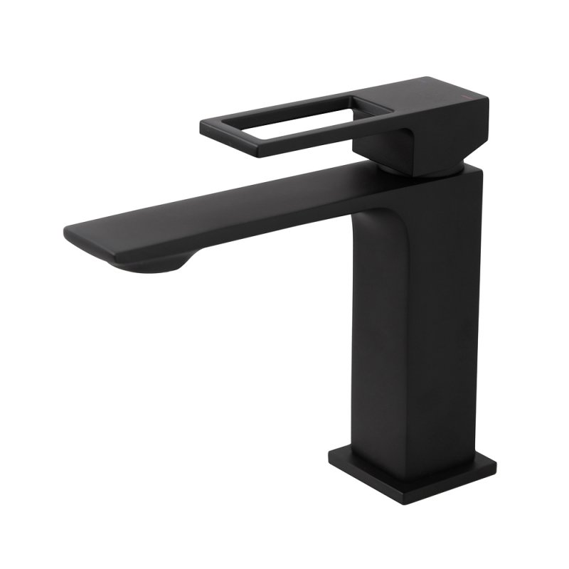 Смеситель для раковины BelBagno LUCE LUC-LVM-NERO Черный матовый с донным клапаном
