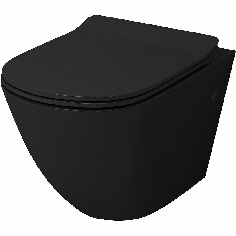 Унитаз подвесной Grossman GR-4411blackS Черный б/одковый + сиденье тонкое, микролифт