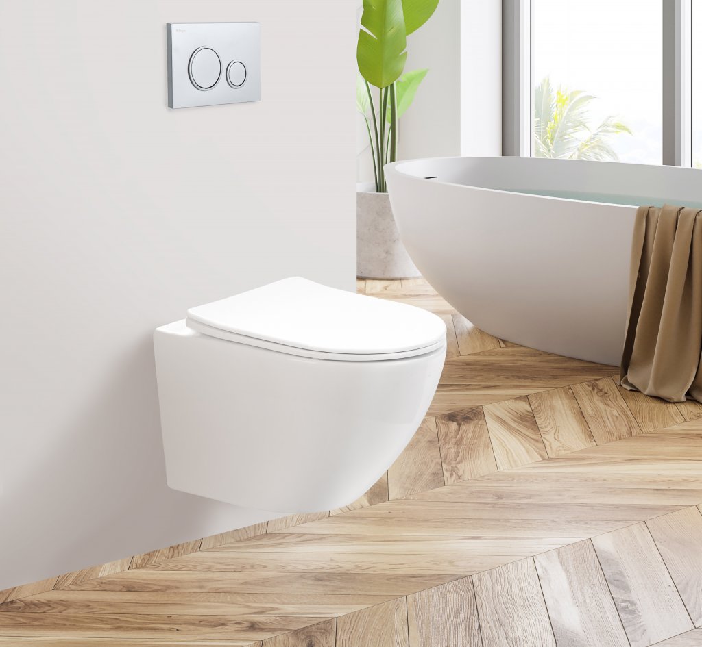 Унитаз подвесной BelBagno SFERA-R BB046CHR безободковый (сиденье 103940, 105398)