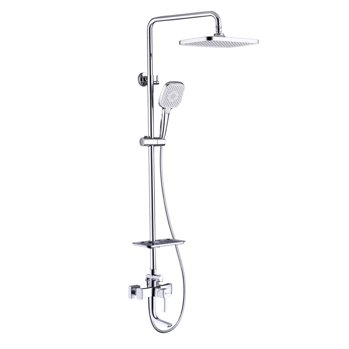 Душевая система с изливом LEMARK Evitta LM0562C с мыльницей, квадратные лейки