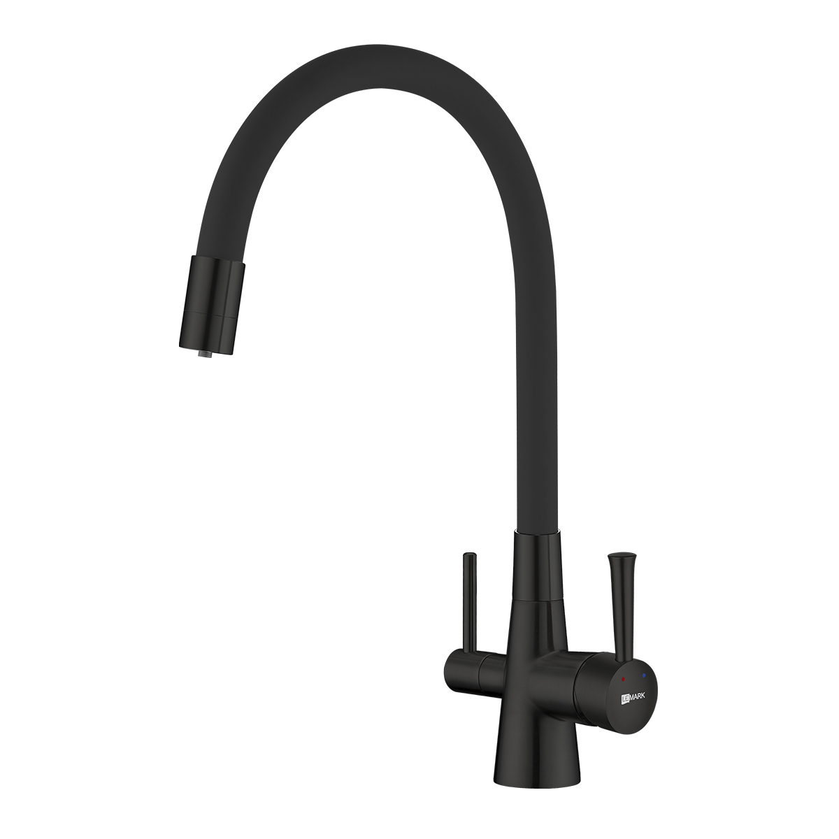 Смеситель кухонный LEMARK Comfort LM3075BL Черный гибкий излив, с каналом д/фильтр. воды