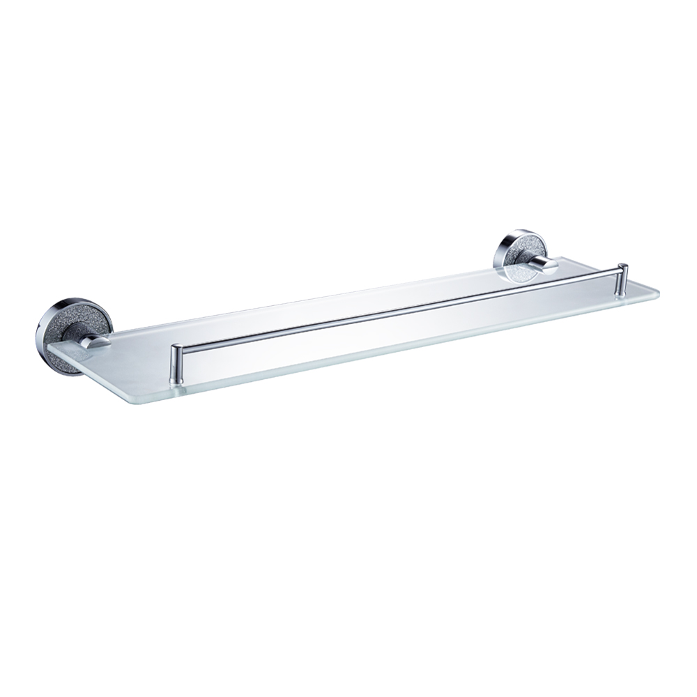 Полка стеклянная GFmark 4809 с бортом, с алмазной крошкой