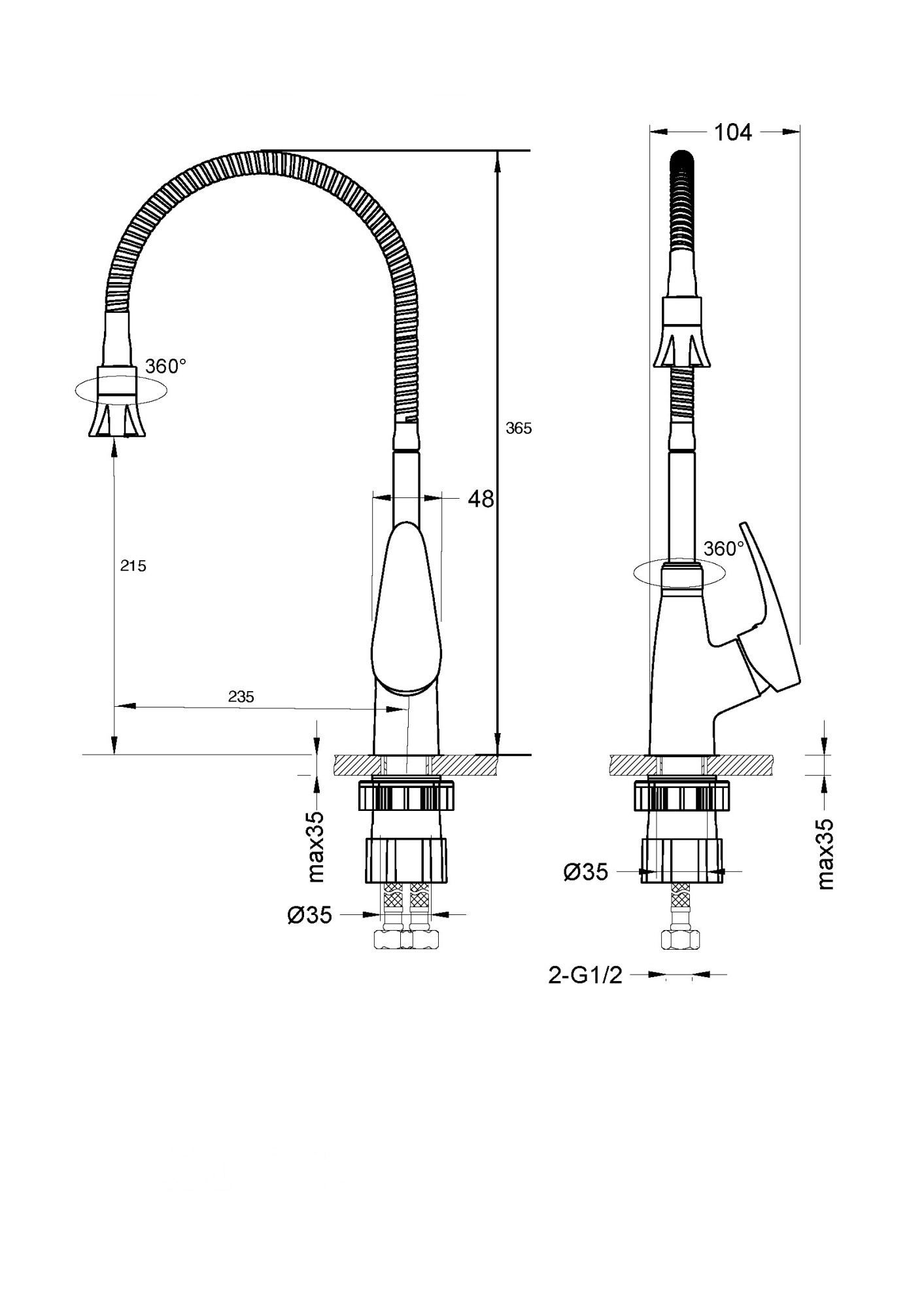 Смеситель кухонный LEMARK Linara LM0413C гибкий излив